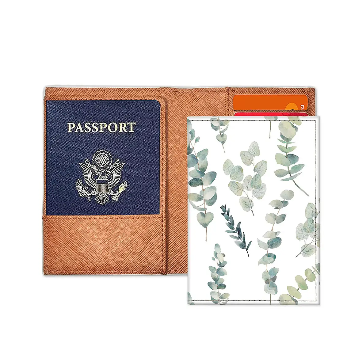 핫 세일 여행 지갑 사용자 정의 PU 가죽 여권 커버 및 카드 홀더 편리한 선물 세트의 일부