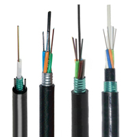 Kabel Serat Optik Hibrida FRP Wanbao FTTA untuk Luar Ruangan, Single Mode, Berlapis Baja, Komunikasi G652D 4 Core GYFTY 4B1+2x1.0