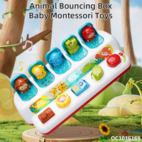 Animaux de dessin animé enfant en bas âge éducation cognitive jouet apprentissage main oeil interactif jouets rebondissants avec lumière et musique pour les enfants
