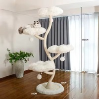 Arbre à chat de luxe grand format en bois massif écologique et sisal, tour d'escalade et griffoir, design Halloween pour usage intérieur