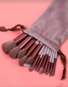 Ensemble de 13 pinceaux de maquillage professionnels en poils synthétiques doux et non pelucheux avec logo personnalisé, pour le visage, le blush et les contours, manche en plastique - Product Image 2