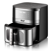 Cuisine Ménage Acier Inoxydable 1700W Contrôle Numérique 8L Friteuse Électrique avec Fenêtre