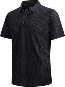 Super transpirable Jacquard texturizado Golf para Polos para hombres de manga corta de punto de tela estampada - Product Image 6
