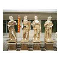 Statue de la déesse des quatre saisons en marbre naturel grandeur nature, sculptée à la main, style classique grec, décoration de jardin extérieur
