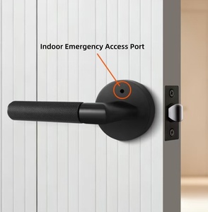 <span class=keywords><strong>Maniglia</strong></span> per Porta d'Ingresso di Alta Gamma con Finitura <span class=keywords><strong>Satinata</strong></span> Dorata e Serratura in Lega di Zinco, Maniglie per Porte Interne con Funzione Privacy - Product Image 4