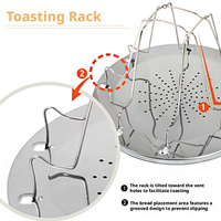 Grille de refroidissement en acier inoxydable 430, résistante à la rouille, compatible four, pour le refroidissement et la cuisson du pain, des gâteaux, des biscuits et des desserts