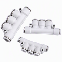 Connecteur modulaire efficace pour la distribution d'air, étanchéité parfaite, à branchement rapide, 3 voies, 4 voies, série PK, collecteur pour ligne d'automatisation