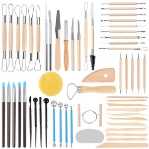 Juego de 57 Herramientas de Madera para Esculpir y Tallar Cerámica para Principiantes, Expertos, Manualidades, Niños y Escuela - Amarillo - Product Image 1