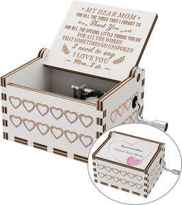 Carillon in Legno 'You Are My Sunshine' Inciso al Laser, Scatola Musicale Vintage in Legno, Regalo per Famiglia, Compleanno, Festività - Product Image 1