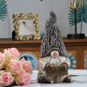 Figurine de gnome miniature en résine, panneau de bienvenue, elfe de jardin, gnome en bois - Product Image 6