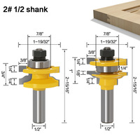 2 #   Fresa para unión de paneles grandes con vástago de 1/4'', 6mm, 12mm o 1/2'' para carpintería, para puertas de gabinetes, paneles de puertas y ventanas