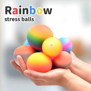 Sensory <b>Stress</b> Anxiety Squeeze Dough <b>Balls</b> 12 Pcs TPR Rainbow <b>Squishy</b> Toys for Girls & Boys 3+ Years - Product Image 3