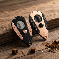Coupe-cigares portable classique JA-5 JIFENG en acier inoxydable noir et or rose électroplaqué, pour cigares de moins de 52 mm de calibre