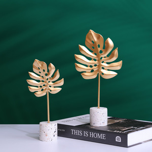 Decorazione di Lusso per Interni, Foglie a Forma di Guscio di Tartaruga in Metallo, Ornamento per <span class=keywords><strong>Casa</strong></span> e Spiaggia - Product Image 5