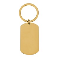 Benutzer definierte gravierte rechteckige Edelstahl Schlüssel anhänger 18 Karat Gold schwarz blau Hunde marke Anhänger Puppe Holz Blank Gravur Schlüssel ring