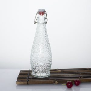 شفافةبيع بالجملة تشقق يتوهم أرجوحة أعلى زجاجة زجاجية بأغطية علوي قلاب مشروبات زجاجية/أرجوحة حليب- - Product Image 3