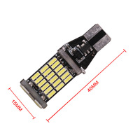 Canbus T15 4014 45SMD P21W W16W Free canbus Ampoule arrière de voiture StopLight Feu de recul Lampe de freinage LED de secours Ampoules de feux automatiques