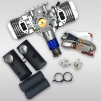 Moteur à essence DLE130 pour avion modèle réduit en aluminium, 130 cm³, bicylindre, deux temps, aspiration naturelle, compatible démarrage à froid