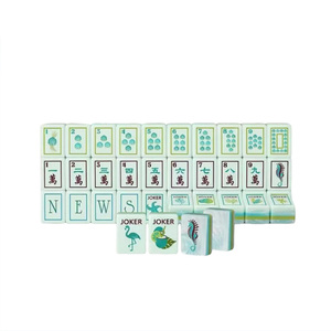 Fichas de Mahjong Estilo Americano Taixing para la Costa Azul Coral, Acrílicas de Cuatro Capas, Portátiles, Hechas a Mano, con Patrón de Perlas - Product Image 1