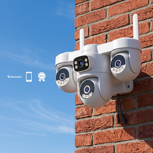 Caméra de sécurité extérieure 4G Okam Pro 12MP avec suivi automatique, étanche, sans fil, carte SIM 4G, kits de maison intelligente Cloud, <span class=keywords><strong>4</strong></span> objectifs - Product Image 1