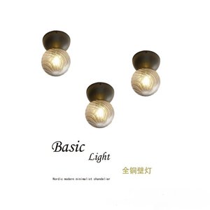 Lampe murale en verre haut de gamme en cuivre massif de style nordique moderne minimaliste, luxe pour salon, chambre à coucher, salle à manger, chevet, maison - Product Image 6