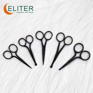 Tijeras para el pelo de la nariz negras de acero inoxidable con hoja recta curva Eliter, tijeras de manicura, corte de uñas para cutículas negras - Product Image 5
