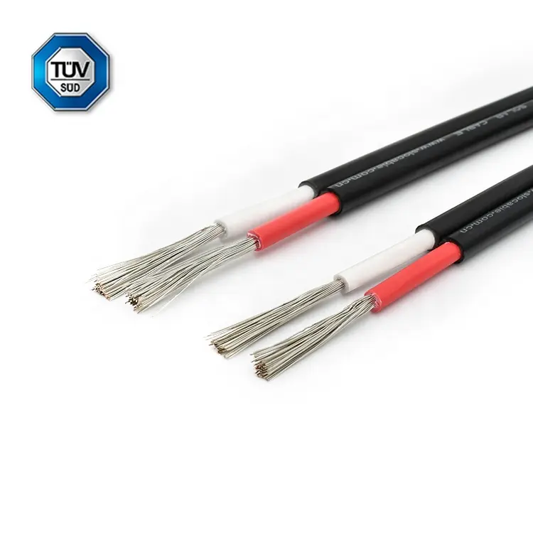 Cable de alimentación de 2 núcleos de 4mm de alta corriente, 50A, resistente a rayos UV, compatible con TUV