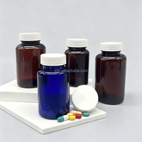 Bouteilles de médicaments en plastique PET de couleur personnalisée avec bouchon à vis, flacons pour compléments vitaminiques, petits flacons pour pilules avec impression sérigraphique