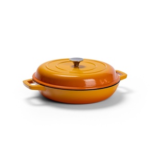 Factory Outlet Buena calidad Antiadherente 3 piezas <span class=keywords><strong>Ollas</strong></span> y sartenes Juegos de utensilios de cocina de hierro fundido de esmalte rojo - Product Image 4