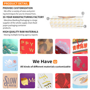 Boîte à hot-dogs de restauration rapide personnalisée emballage en papier biodégradable avec logo pour hamburger <span class=keywords><strong>frites</strong></span> salade et sushi - Product Image 5