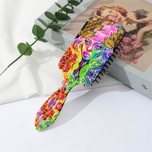 หวีแปรงหวีผมหวีป้องกันไฟฟ้าสถิตย์พิมพ์ลายศิลปะใหม่ - Product Image 5