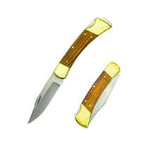 Couteau pliant D2 robuste et élégant avec manche en bois de zèbre, idéal pour la survie en extérieur, le camping et comme cadeau pour adulte.