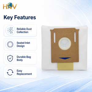 Sac à poussière de taille standard HNW respectueux de l'environnement pour aspirateur robot <span class=keywords><strong>Ecovacs</strong></span> <span class=keywords><strong>Deebot</strong></span> <span class=keywords><strong>Ozmo</strong></span> T8/T9/<span class=keywords><strong>N8</strong></span> <span class=keywords><strong>Pro</strong></span>/AIVI/<span class=keywords><strong>Plus</strong></span>/T8AIVI - Usage domestique - Product Image 3