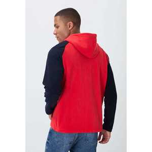 Sweat-shirt à capuche en polaire Air Jones Connell Fiesta pour homme, rouge, décontracté, respirant, avec poches, idéal pour l'automne - Product Image 2