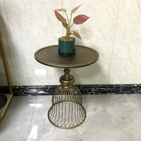 Table d'appoint industrielle en fer forgé style loft, table basse vintage bronze antique pour hôtel, restaurant, café, vente en gros commerciale - Offre Spéciale