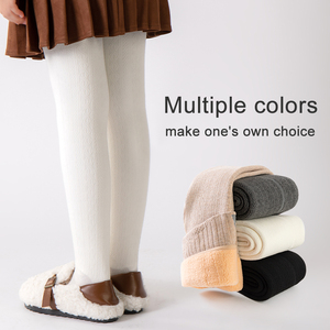 Medias <span class=keywords><strong>de</strong></span> una pieza cálidas <span class=keywords><strong>de</strong></span> invierno para niñas al por mayor, mallas térmicas con forro polar grueso, medias <span class=keywords><strong>de</strong></span> punto transpirables para niños - Product Image 2
