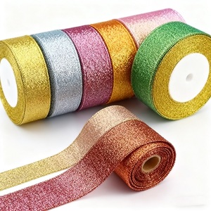 Ленты золотистые блестящие шелковые атласные ленты для рукоделия свадебные декоративные ленты для рукоделия бант Рождественский Подарок Обернуть Декор - Product Image 3