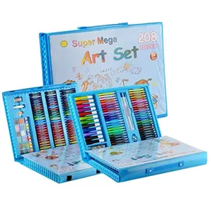 Kotak Gambar Seni, 150 PCS Set Seni Menggambar untuk Anak-anak Melukis Kotak Kemasan Pcs Bahan Warna Plastik Tipe Asal Menulis Tempat Warna-warni