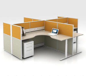 Estación de Trabajo en Forma de X de Diseño Modular Moderno y Duradero de Aluminio para Oficina Comercial - Product Image 2