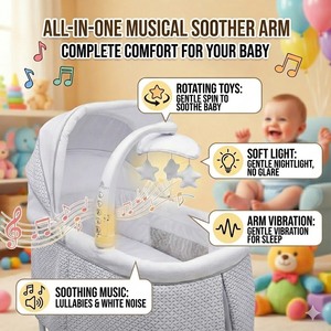 Berceau électrique à balancement automatique haut de gamme et durable pour bébé, avec mobile jouet - Product Image 6