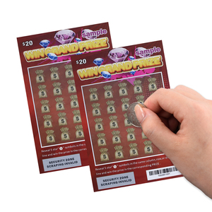 Billets de loterie à gratter instantanés de haute qualité multiples chances de gagner l'impression de jeux de loterie de cartes à gratter - Product Image 1