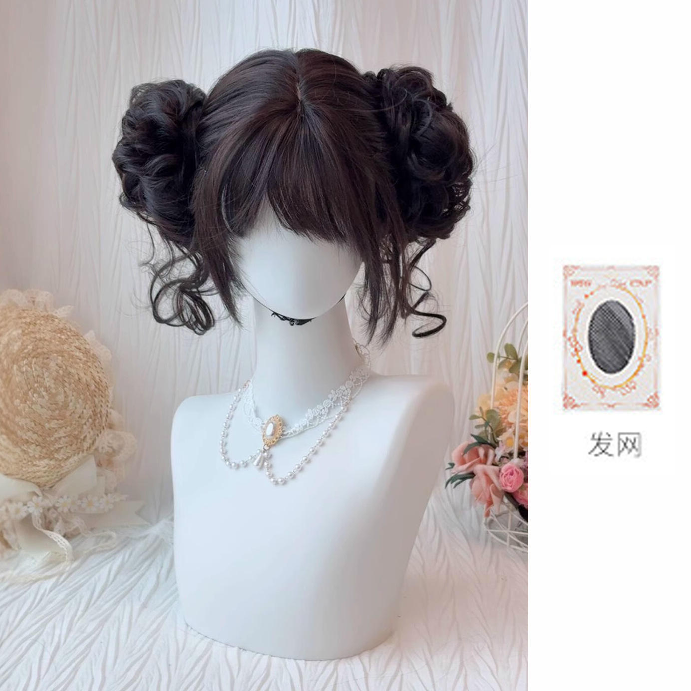 Brown and black [Main Image Style] Bob Hair Clip Pair