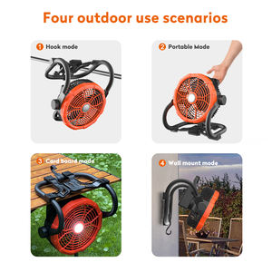 Interior ao ar livre 12W portátil LED USB piso ventilador de energia solar fora ventilador recarregável piso com luz - Product Image 3