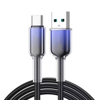Câble de charge rapide USB tressé de haute qualité avec cristaux de glace, micro Type C, iOS, pour téléphone