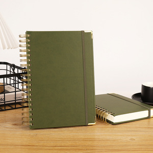 Tùy Chỉnh <span class=keywords><strong>A5</strong></span> Xoắn Ốc Ràng Buộc Kế Hoạch Máy Tính Xách Tay Dây Vàng Cuộn Dây Xoắn Ốc Ràng Buộc PU Da Bìa Cứng Tạp Chí Máy Tính Xách Tay - Product Image 3