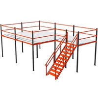 Système de plancher en mezzanine en acier industriel à 4 niveaux, plateforme de stockage d'entrepôt multi-niveaux, rayonnage sélectif robuste pour palettes