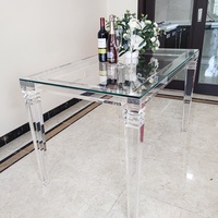 Acryl-Möbel Klarer Langer Esstisch 4 Beine Transparenter Acryl-Tisch