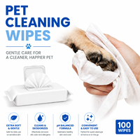 Lingettes pour animaux de compagnie en vrac, 80 lingettes, parfum floral naturel, lingettes douces pour un nettoyage en profondeur, pour chats et chiens, sans alcool, résistantes aux déchirures