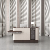 Bureau de réception moderne et durable en bois Yimutang, panneau carré réglable, pour magasin de vêtements, entreprise, hôtel, bar, salon de beauté, club