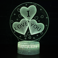 Lampe en acrylique Idea Gift, base lumineuse LED ABS, lumière de nuit à changement de couleur RGB, lampe de table en acrylique 3D avec boîte à piles